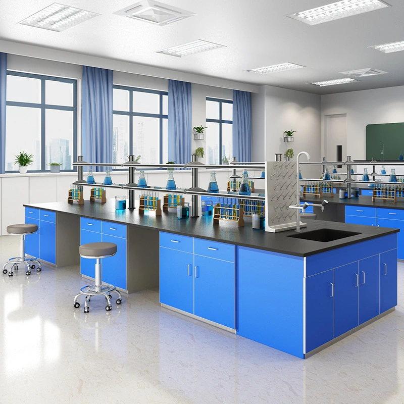 Customized Sizes Laboratory Steel Work Bench Physic Lab Table Island Bench